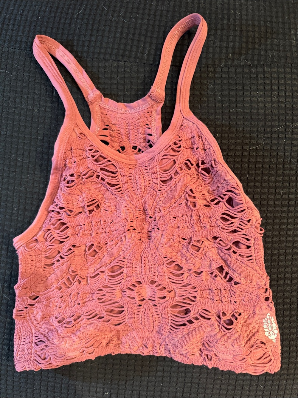 Free People Rose Crochet Openwork crop top size m/l